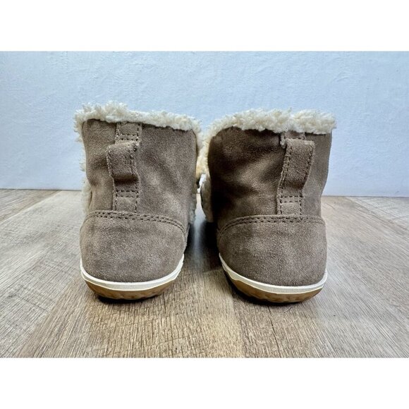 LL Bean Sherpa Lined Mountain Slippers Womens 10 Brown Suede Leather Booties Moc - Picture 4 of 9